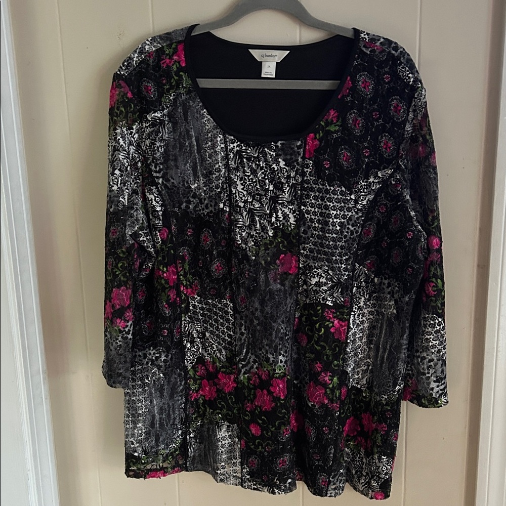 cj banks 3/4 sleeve lined top